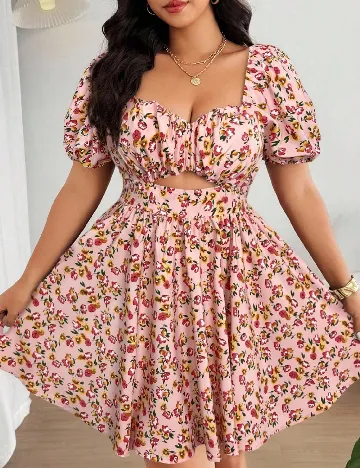 Rochie scurta SHEIN CURVE, roz