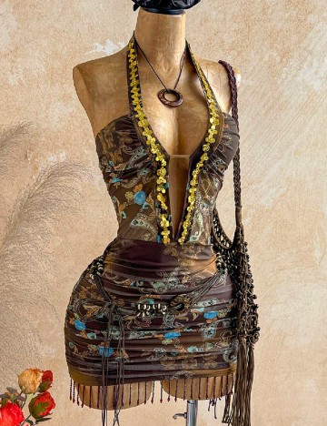 Rochie scurta SHEIN, maro