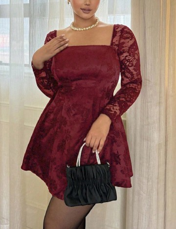 Rochie scurta SHEIN CURVE, rosu