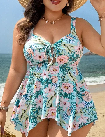 Costum de baie SHEIN CURVE, turcoaz
