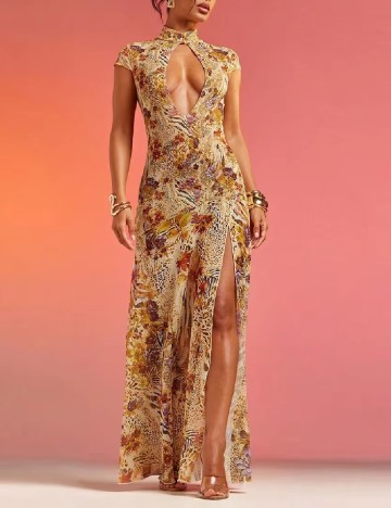 Rochie lunga Haute, mix culori