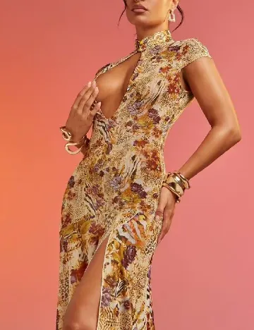 Rochie lunga Haute, mix culori