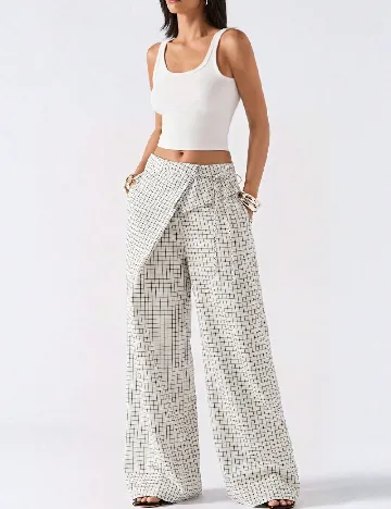 Pantaloni SHEIN, alb