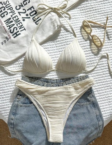 Costum de baie SHEIN, crem