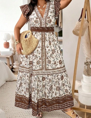 Rochie lunga SHEIN CURVE, crem