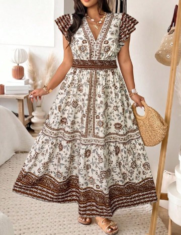 Rochie lunga SHEIN CURVE, crem