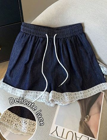 Pantaloni scurti SHEIN, albastru