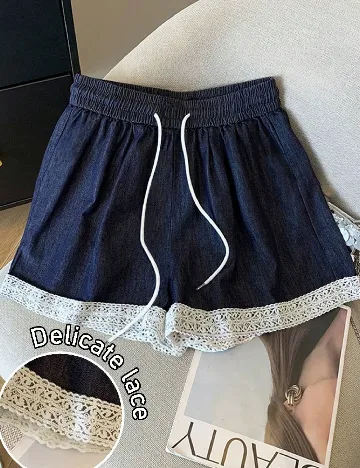 Pantaloni scurti SHEIN, albastru