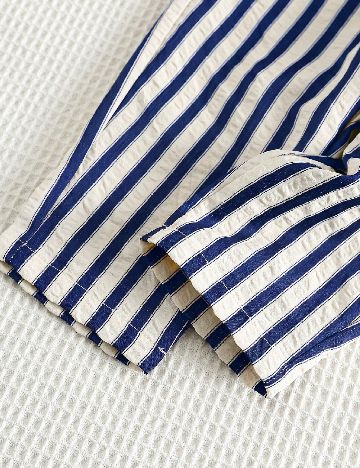 Pantaloni Shein Kids, alb/albastru