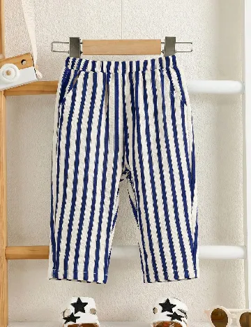 Pantaloni Shein Kids, alb/albastru
