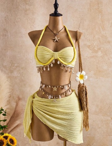 Costum de baie SHEIN, galben