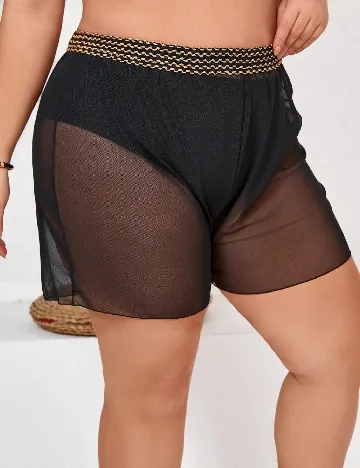 Pantaloni de plaja SHEIN CURVE, negru