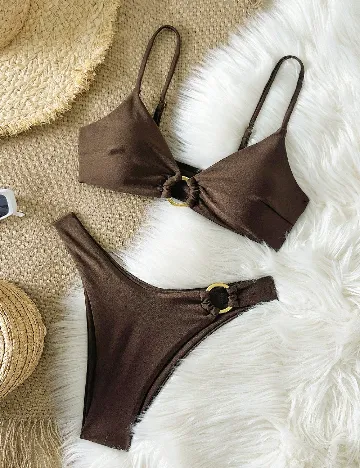 Costum de baie SHEIN, maro