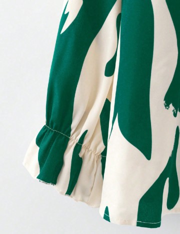 Bluza SHEIN CURVE, crem/verde