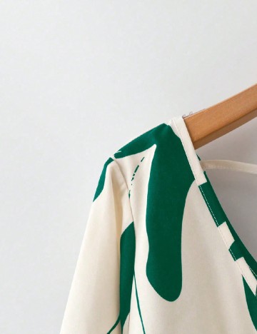 Bluza SHEIN CURVE, crem/verde
