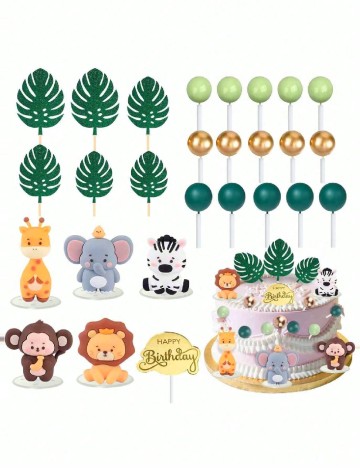 Set decoratiuni pentru tort SHEIN, mix culori