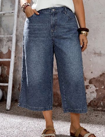 Pantaloni SHEIN CURVE, albastru