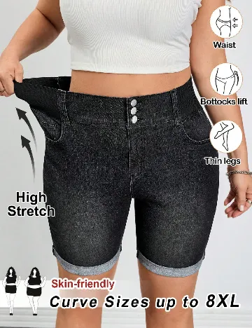 Pantaloni scurti SHEIN CURVE, negru