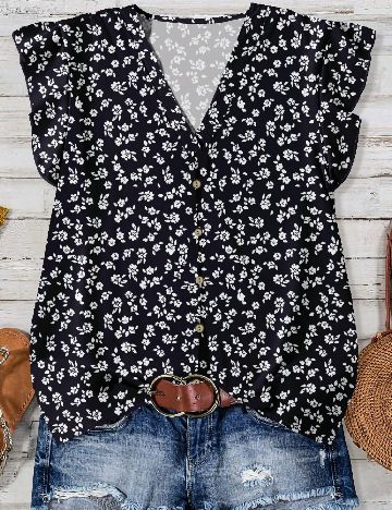 Bluza SHEIN, negru floral
