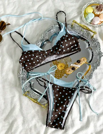 Costum de baie SHEIN, maro/bleu