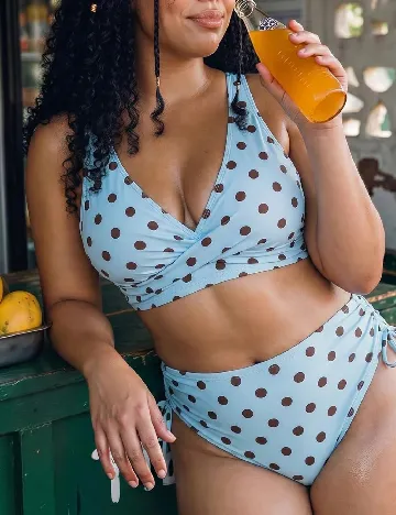 Costum de baie SHEIN CURVE, albastru/maro