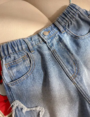 Pantaloni scurti Shein Kids, albastru deschis