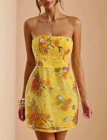 Rochie scurta SHEIN, galben