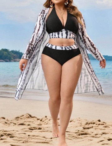 Costum de baie SHEIN CURVE, negru