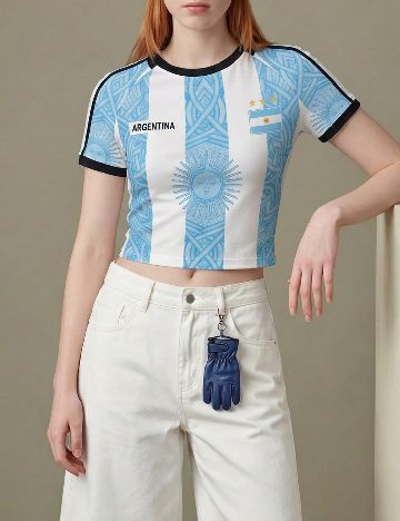 Tricou SHEIN, alb/albastru