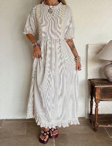 Rochie lunga SHEIN, ecru