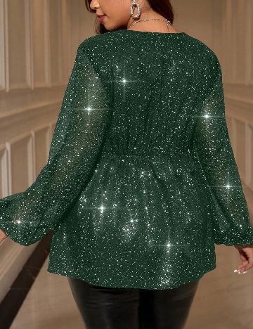 Bluza SHEIN CURVE, verde