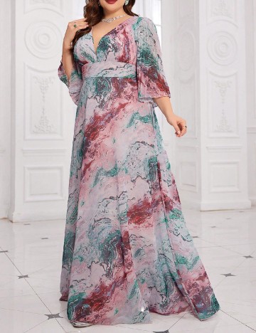 Rochie lunga Supgir Plus Size, mix culori