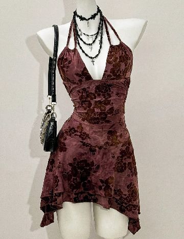 Rochie scurta SHEIN, grena