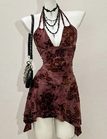 Rochie scurta SHEIN, grena