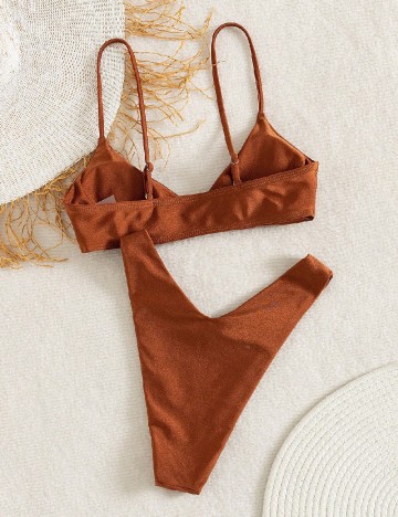 Costum de baie SHEIN, maro