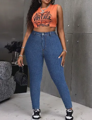 Blugi SHEIN CURVE, albastru