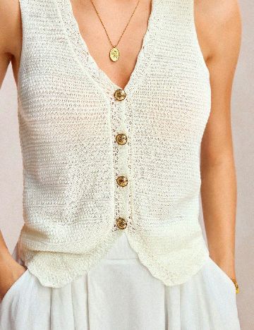 Top SHEIN, ecru