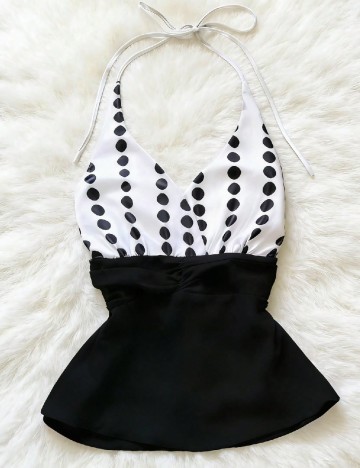 Top SHEIN, negru/alb