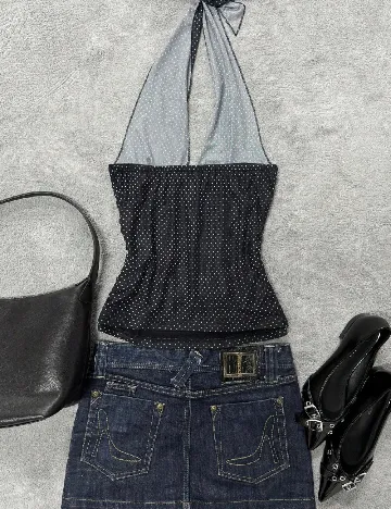 Top SHEIN, negru/alb