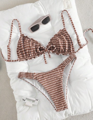 Costum de baie SHEIN, maro
