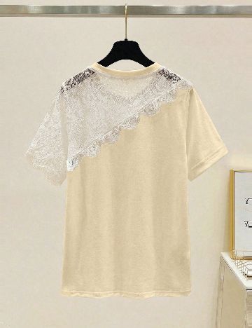 Tricou SHEIN CURVE, crem