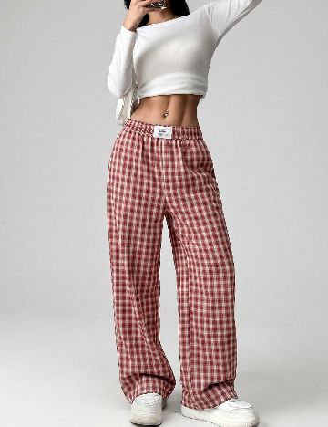 Pantaloni SHEIN, rosu