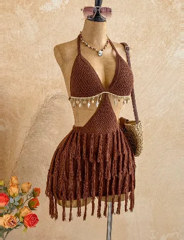 Rochie de plaja SHEIN, maro