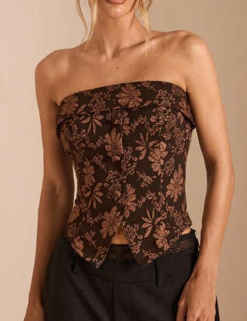 Top SHEIN, maro inchis