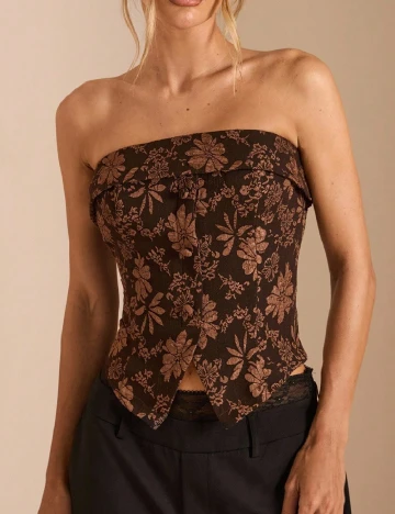 Top SHEIN, maro inchis