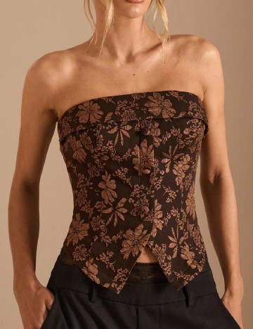 Top SHEIN, maro inchis