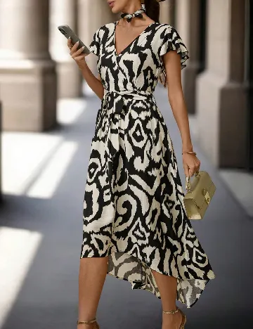 Rochie medie SHEIN, alb/negru
