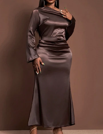 Rochie lunga SHEIN CURVE, maro