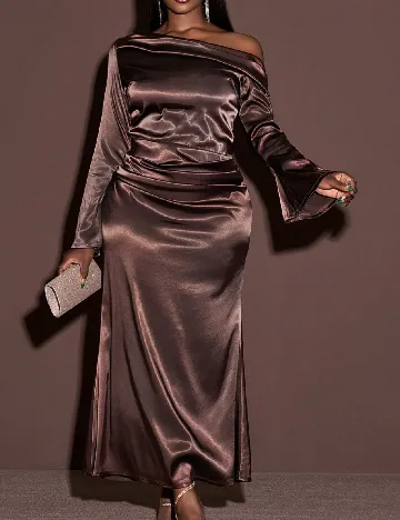 Rochie lunga SHEIN CURVE, maro