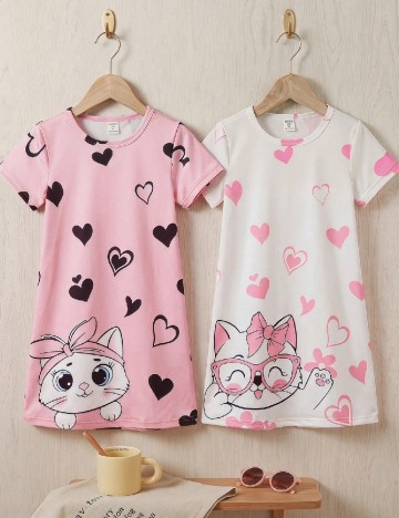 Set Rochii 2 bucati Shein Kids, roz